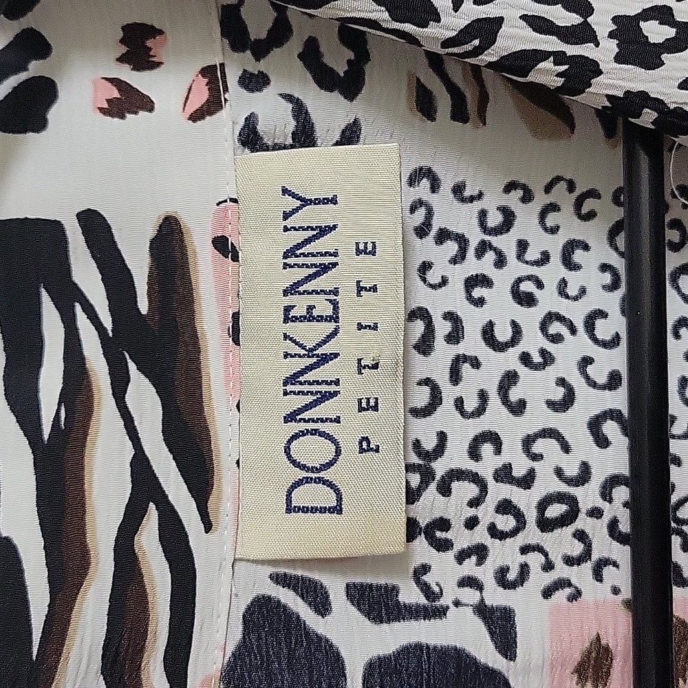Donn Kenny Vintage 70s/80s Animal Print Button Down Short Sleeve Top, XL - Picture 2 of 7